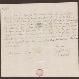 Letter to Henry Bright Esq., Bath from A. Mattocks, Ham Green