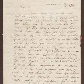 Two letters. (i) Letter dated 25 July, 1771, to Henry Bright Esq., Bristol from M[ary] Bush, Worcester. [his sister].