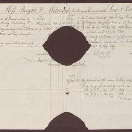 Bright & Milward account current with Lowbridge & Richard Bright