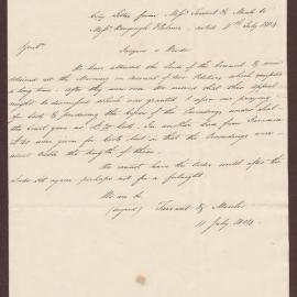Copy of letter to Mr. Bengough & Palmer[?], from Mr. Tarrant & Moule
