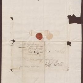 Cover of letter to L. Bright, Merchant, Bristol, from B. Duncomb, Jamaica