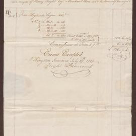 Invoice from Duncomb, Savage & Co. to Henry Bright for four hogshead of sugar