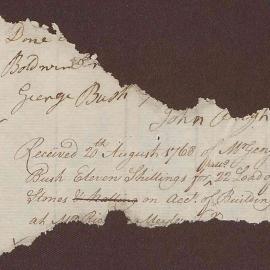 Building Material receipt concerning Mr. Bush for 22 loads of stones