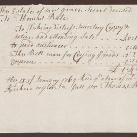 The Estate of Mrs. Grace Searl deceased to Thomas Bate
