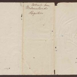 Memo concerning Westmoreland transcripts of Parish Registers, 1755-1770, Jamaica
