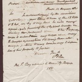 Memo to John Perkins from A. P. & Son