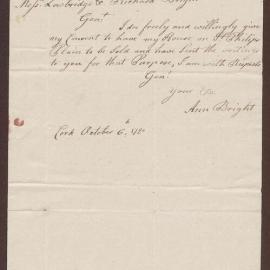 Letter to Lowbridge & Rich. Bright from Ann Bright.