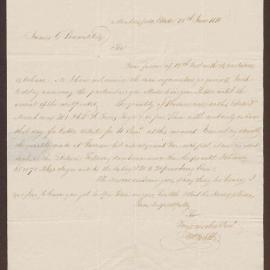 Letter to James C. Pownall, Kingston from E. Smith, Meylersfield Estate