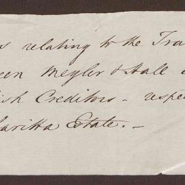 Note. 'Papers relating to the Transactions between Meyler + Hall and their English Creditors respecting the Cabaritta Estate'