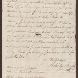 Letter to Henry Bright from Lowbridge Bright