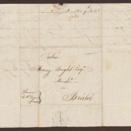 Letter to Henry Bright from Lowbridge Bright, Cork