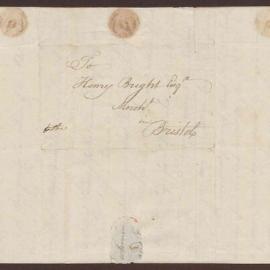 Letter to Henry Bright from Lowbridge Bright