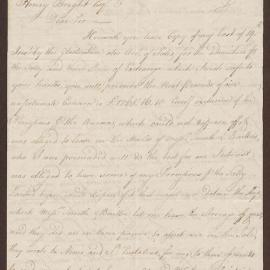 Letter to Henry Bright from Lowbridge Bright, Charlestown, S. Carolina