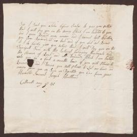 Note to Henry Bright from Joseph Hartland