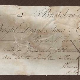 Cheque to Joan Williams from Estate of Allen Bright