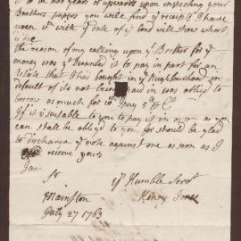 Letter to Henry Bright from Henry Jones
