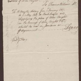 Details of salary paid to Frances Williams by the estate of Allen Bright
