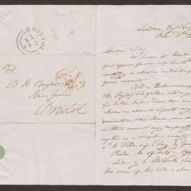 Letter to B[enjamin] H[eywood] Bright Esq. from Mr. Thomas Rodd, bookseller, London