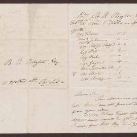 Letter to B[enjamin] H[eywood] Bright Esq. from Mr. Thomas Rodd, bookseller, London