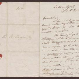 Letter to B[enjamin] H[eywood] Bright Esq. from Mr. Thomas Rodd, bookseller, London