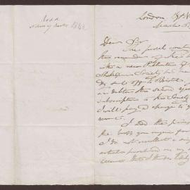 Letter to B[enjamin] H[eywood] Bright Esq. from Mr. Thomas Rodd, bookseller, London