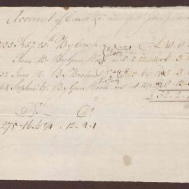 Account of Cash & Ca. received. of Mr. John Jenkins