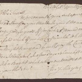 Letter to Mr. Alex Triscott, Badmin, Cornwall