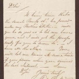 Letter to Richard Bright, Ham Green from Slate Baker, Small Street