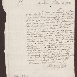 Letter to Henry Bright, Merchant, Bristol and Jamaica, from  Henry Cliffe, Mathan, Worcester