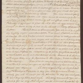 Letter to Henry Bright, St Christopher's, West Indies, from Richard Meyler, William Gough, Mich[ael] Foord[?], and William Gordon