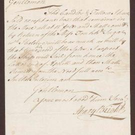 Letter to Richard Meyler, Bristol, from Henry Bright, St. Christopher's, West Indies