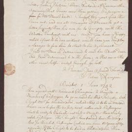 Two letters to Richard Meyler, Bristol