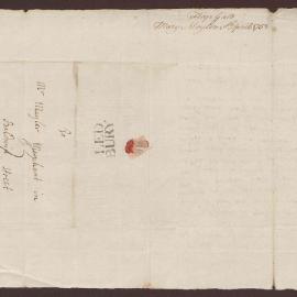 Letter to Richard Meyler, Bristol, from Mary Bright, Flat Gate