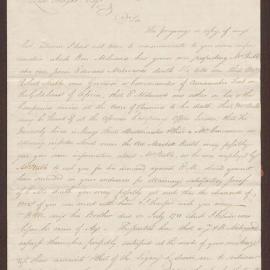 Letter to Lowbridge Bright from David Duncomb, Kingston, Jamaica