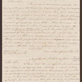 Letter  and receipt regarding shipment of sugar sent to Lowbridge Bright, Bristol, from David Duncomb, 'Leguanea', St. Andrews, Jamaica
