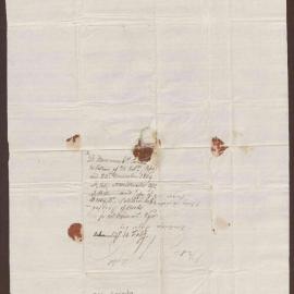 Cover of letter to David Duncomb