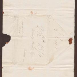 Cover of letter to David Duncomb