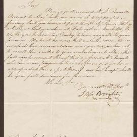 Letter to Peter Mackenzie, Jamaica, from Lowbridge and Richard Bright, Bristol