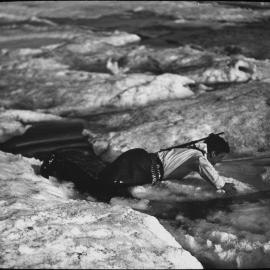 F. S. Chapman falling into a tide-crack