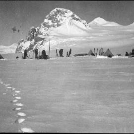 Looking south-south-west towards the Granite Pillars from the Lower Glacier Depot, Beardmore Glacier, 11 December 1911