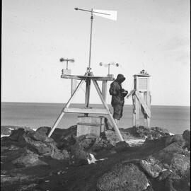 Dr Simpson taking observations on Vane Hill