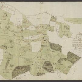 Map. Copy of the South east part of the Pytts Estate in Colwall including Old Castle and part of the Upper House Farmes