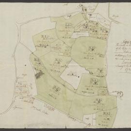 Map. Copy of the South or Centre Part of the Pytts Estate in Colwall including Nether Patch Farm and some Pieces belonging to Caorwith