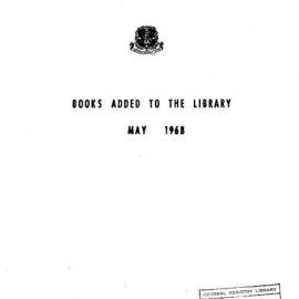 Books  added to the Library May 1968