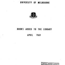 Books  added to the Library April 1969