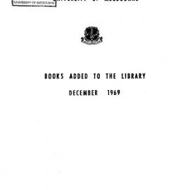 Books  added to the Library December 1969