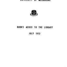 Books  added to the Library July 1972
