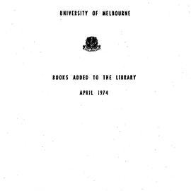 Books  added to the Library April 1974