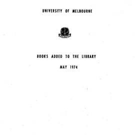 Books  added to the Library May 1974