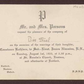 Wedding invitation and service booklet